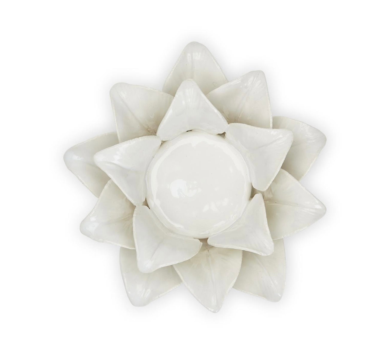 White Ceramic Succulent Tealight Candleholder - 5 designs