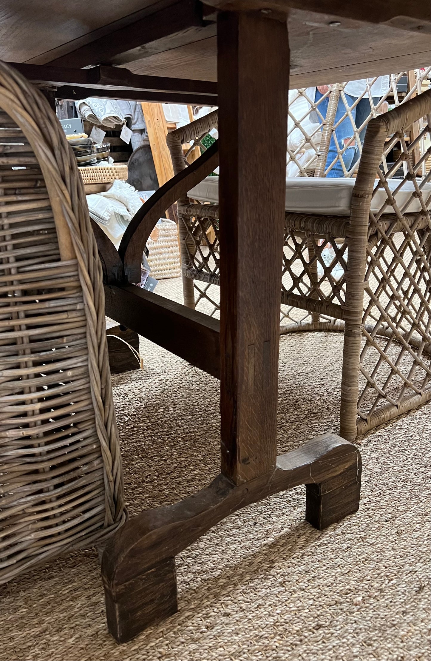 French Poplar Walnut Vendage Table c. 1850's