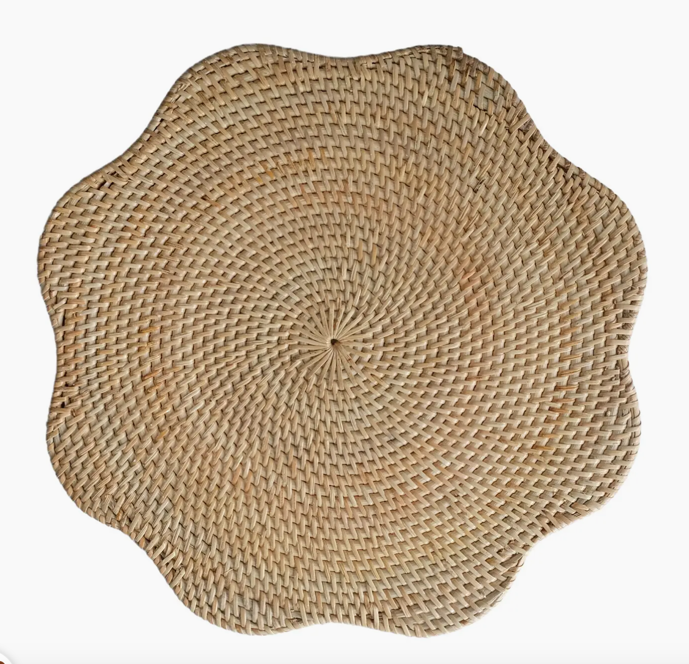Scallop Rattan Placemat (Natural) - Wicker Straw Charger Mat