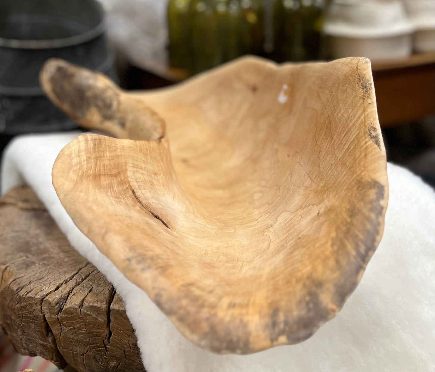 Maple Burl Hand Sculptured Bowl 38