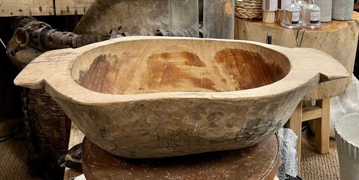 Late 19th Century hand hewned dough bowls