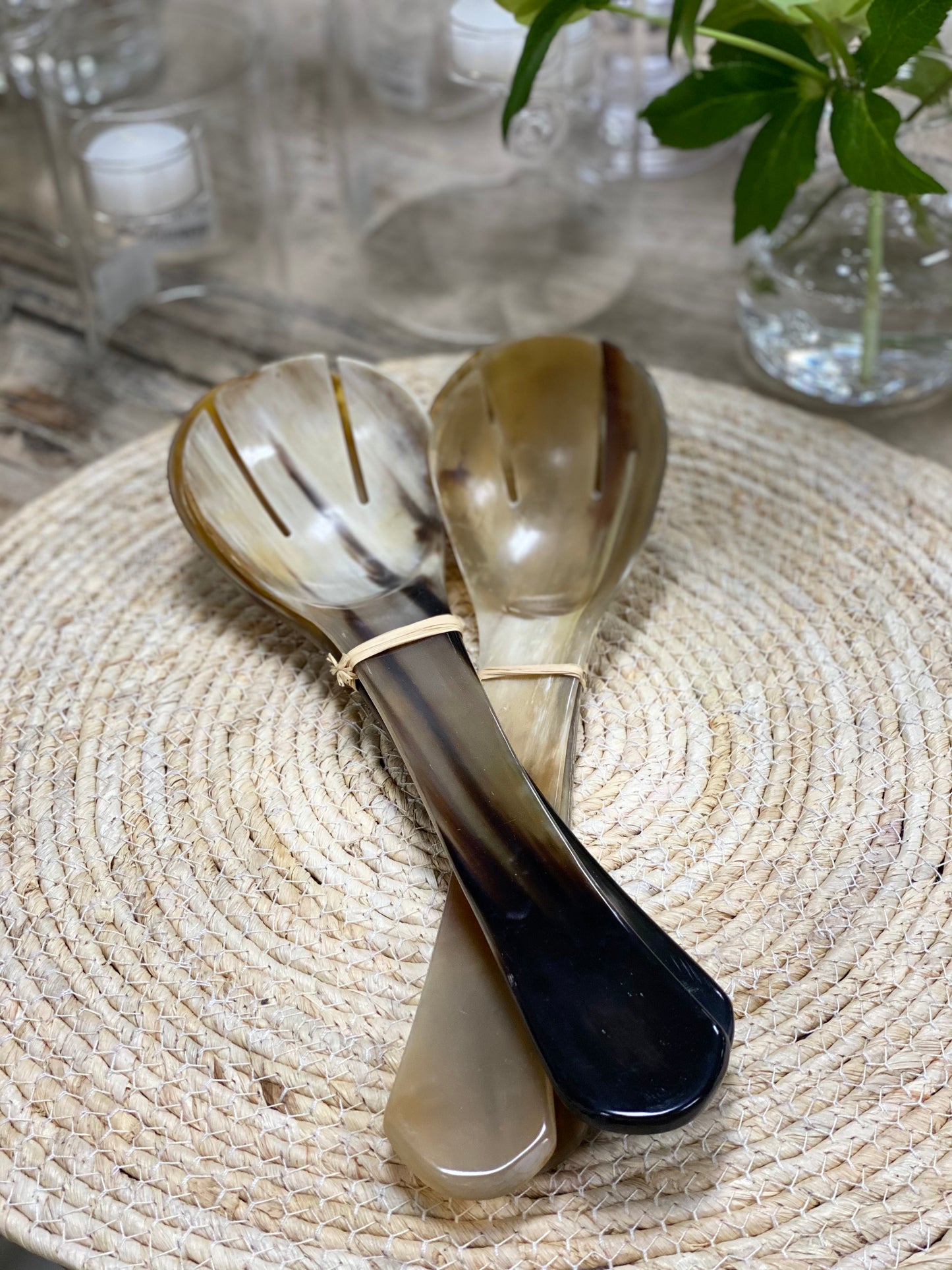 Set of Horn Salad Servers 9"