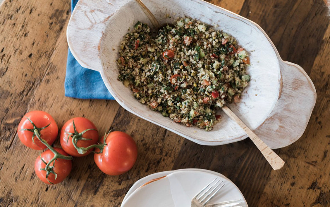 Distressed White Dough Bowl, Small