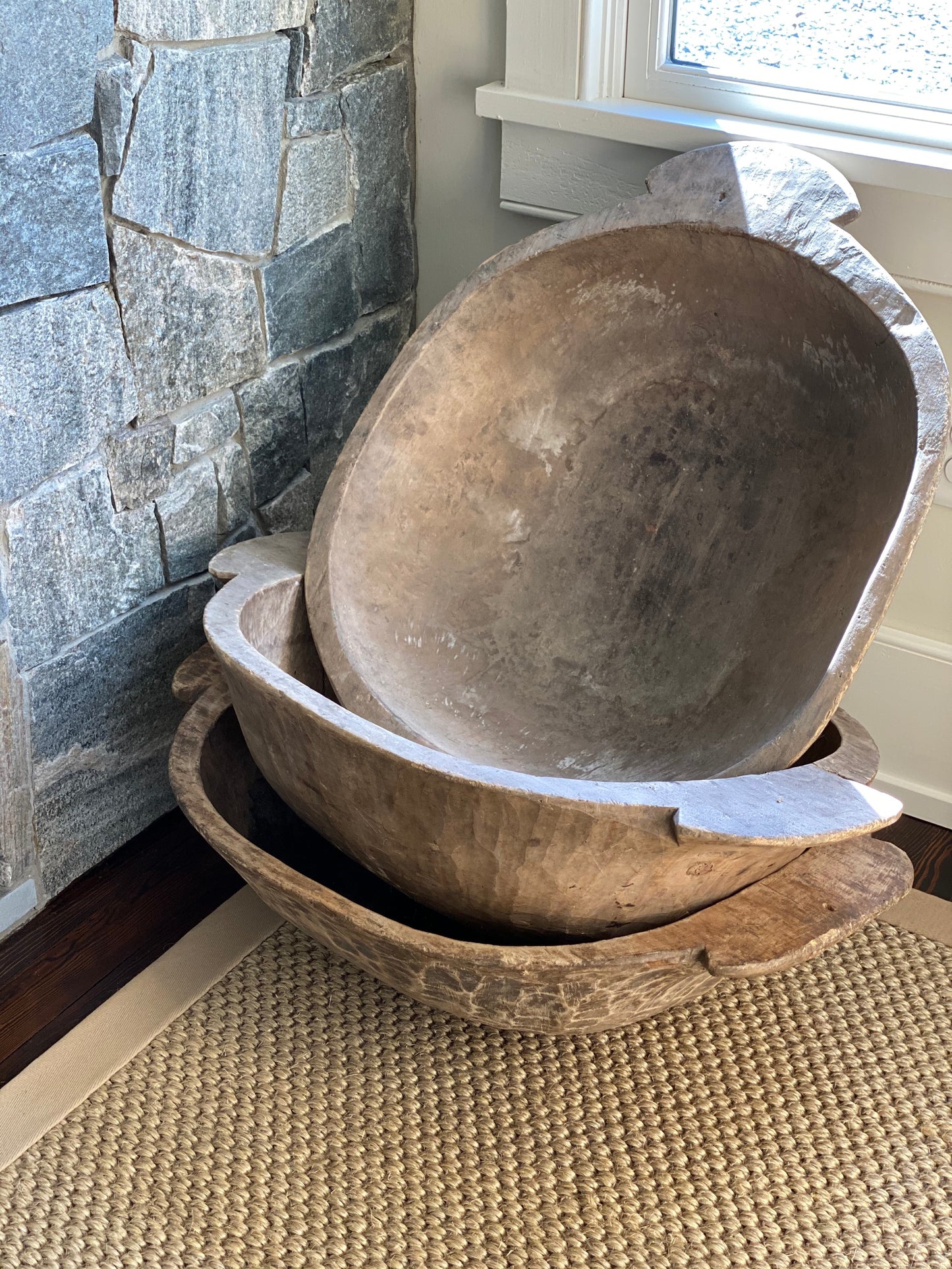 Late 19th Century hand hewned dough bowls