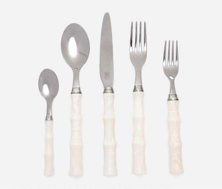 Ivory Acrylic Flatware, 5-Piece Set