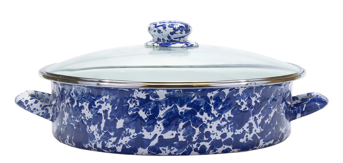 Blue and White Enamelware Cookware