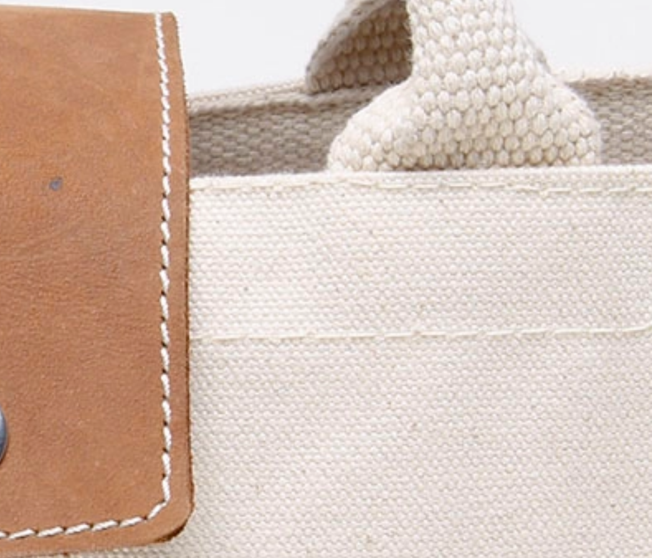 Horizontal Canvas Wine Tote with Leather Closure