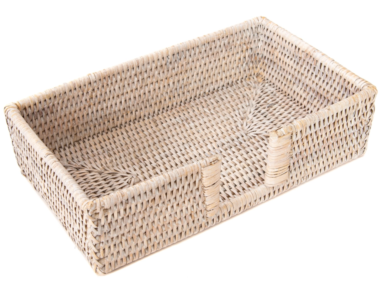 Hand-Woven Napkin Holder in Honey Brown or White Wash