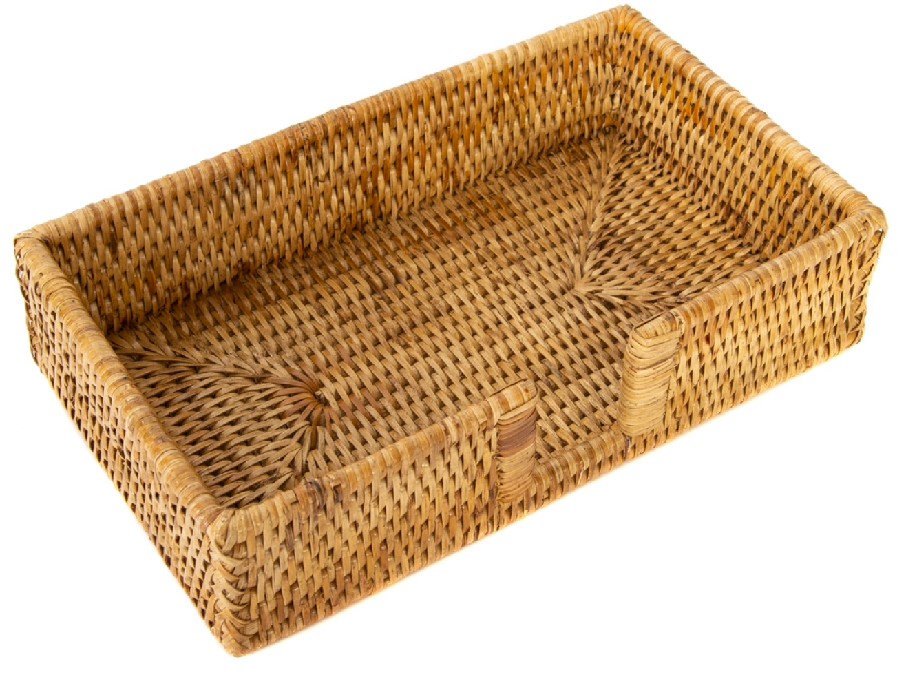 Hand-Woven Napkin Holder in Honey Brown or White Wash