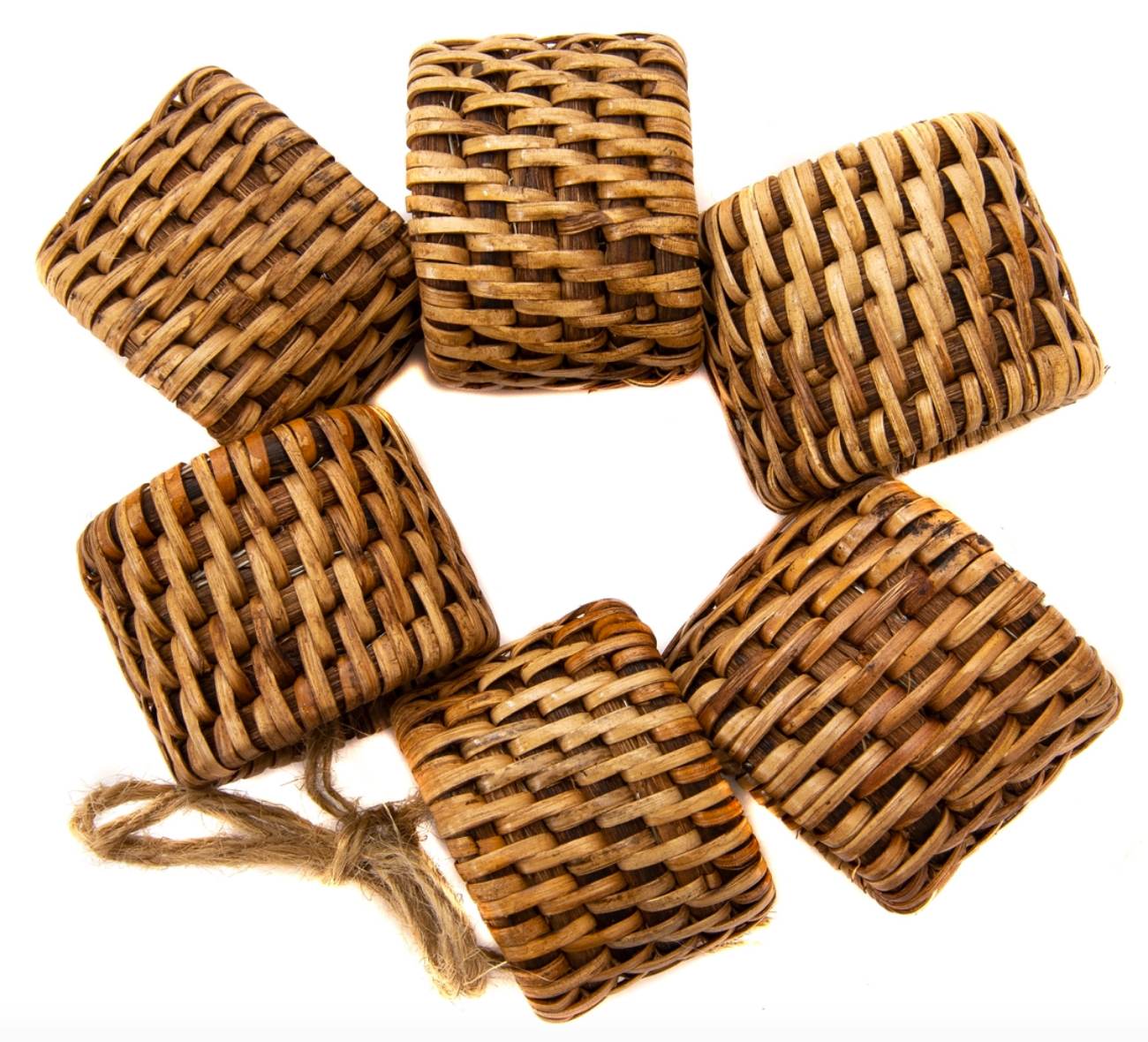 Rattan Oval Napkin Rings - 6 piece set
