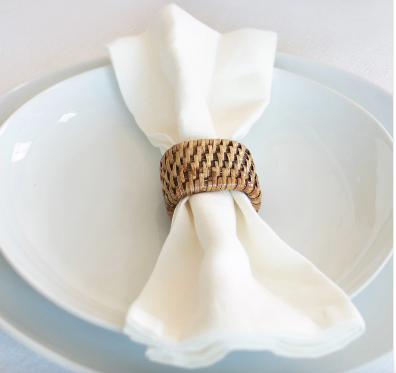 Rattan Oval Napkin Rings - 6 piece set