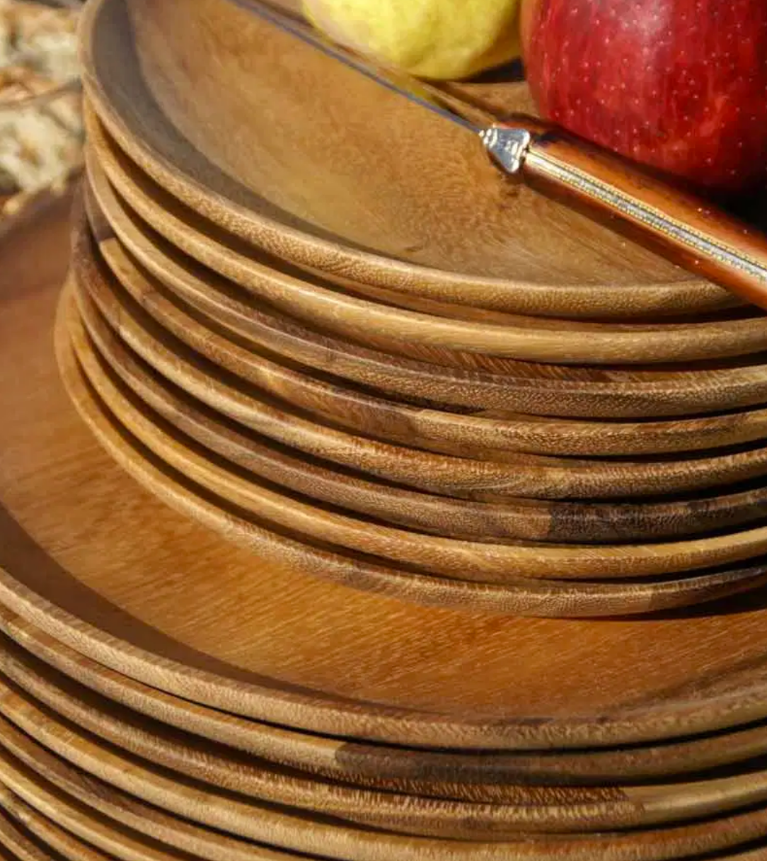 Acacia Wood Round Plate - 2 Sizes!