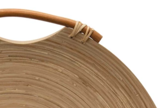 Round Bamboo Tray with Handles