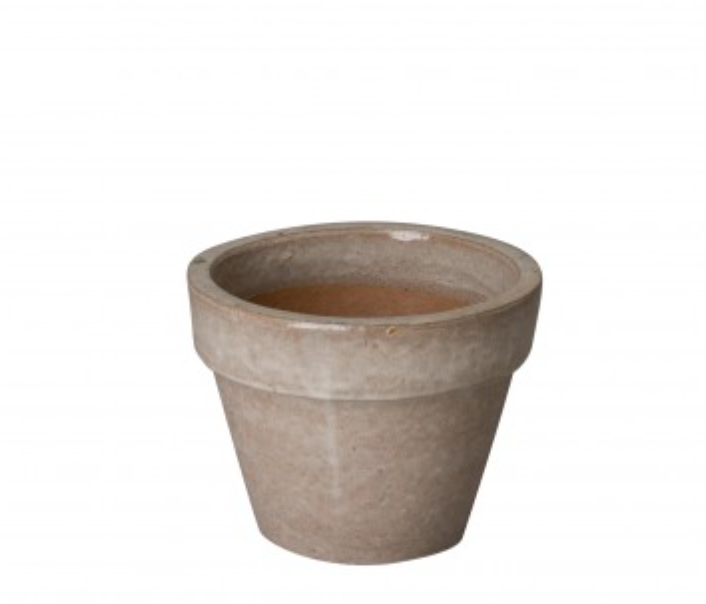 Beautiful Round Flower Pots with a Distressed White Glaze