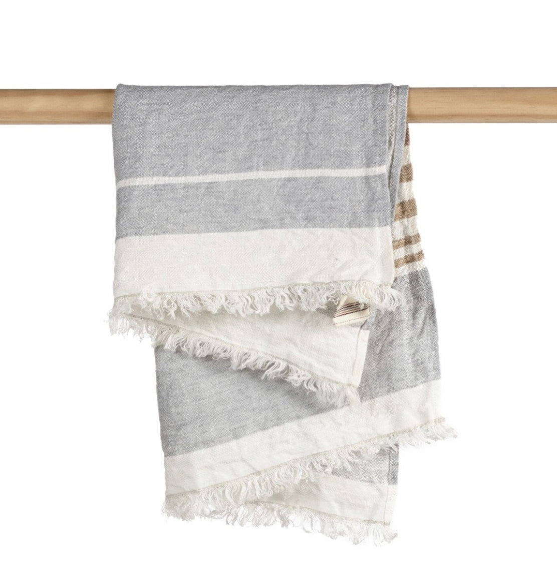 Belgian Fouta Tea/Guest Towel - Ash Stripe or Oyster Stripe