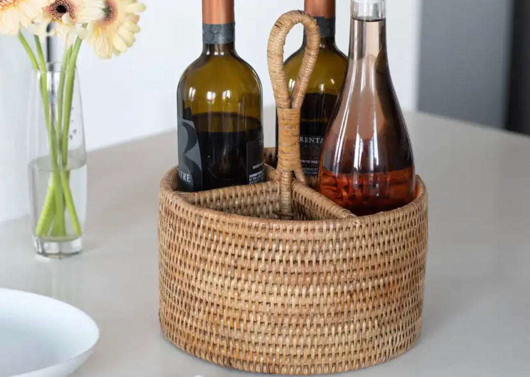 Round Woven Caddy/Cutlery Holder