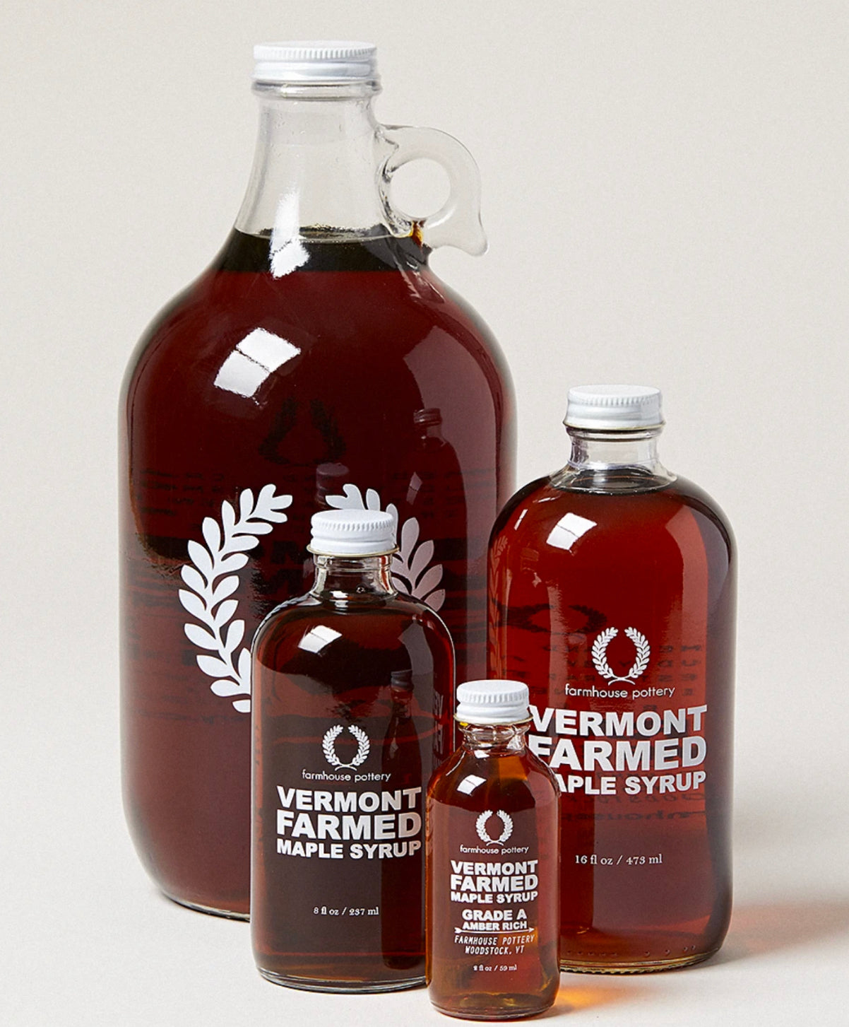 Farmhouse Pottery Vermont Farmed Maple Syrup, 64oz