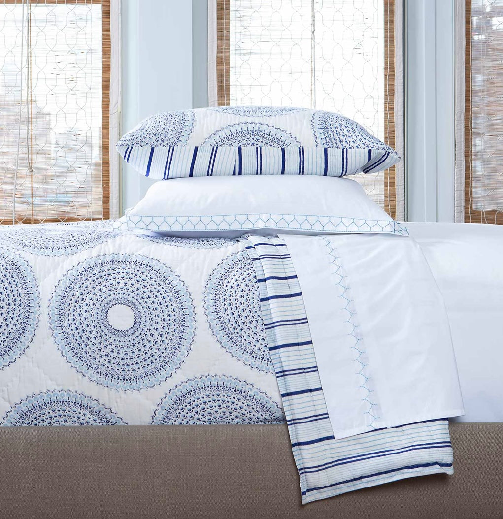 John Robshaw Lapis King Cotton Quilt