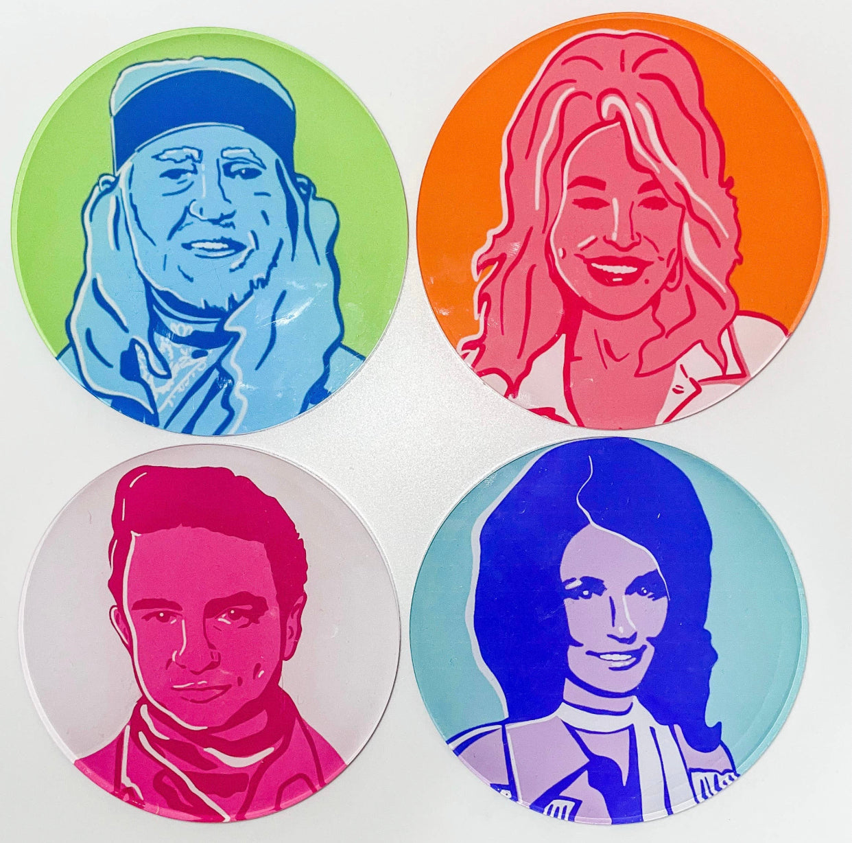 Set of 4 Country Legends Coasters!