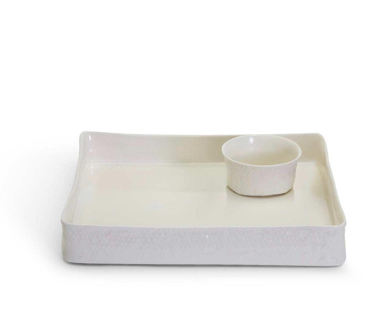 Basketweave Serving Platter and Bowl Set