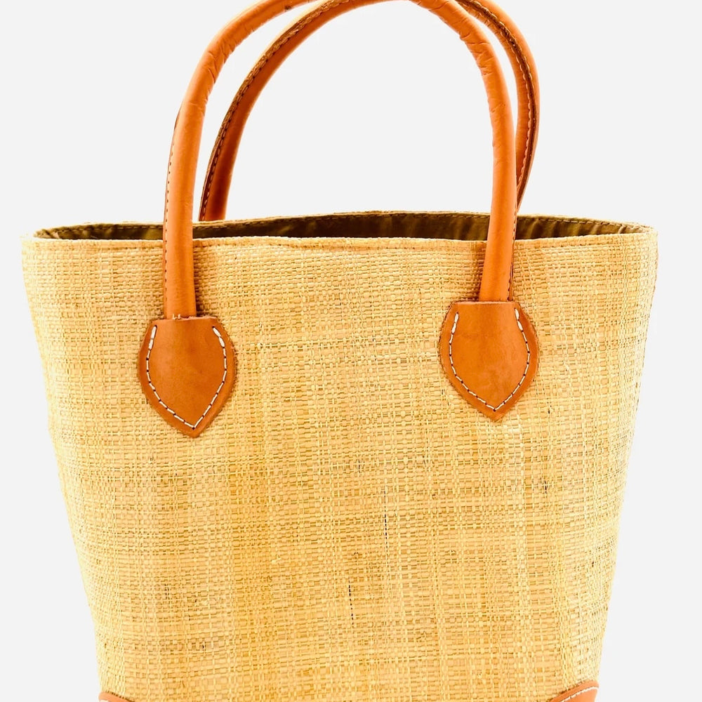 Handmade Raffia Tote with Drawstring Closure - 5 colors