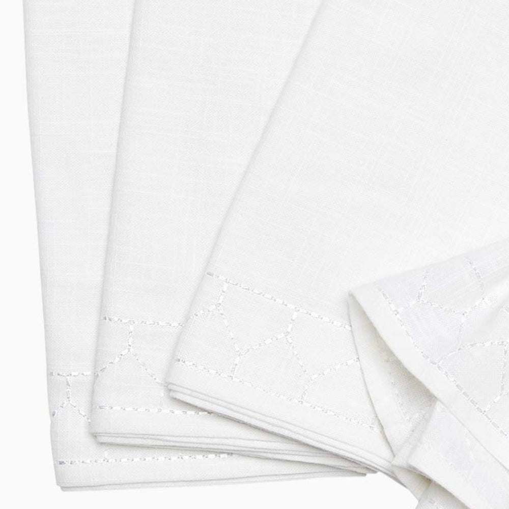 
                      
                        Stitched White Napkins by John Robshaw - set of 4
                      
                    