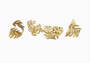 Gold Fern Napkin Rings by John Robshaw - set of 4