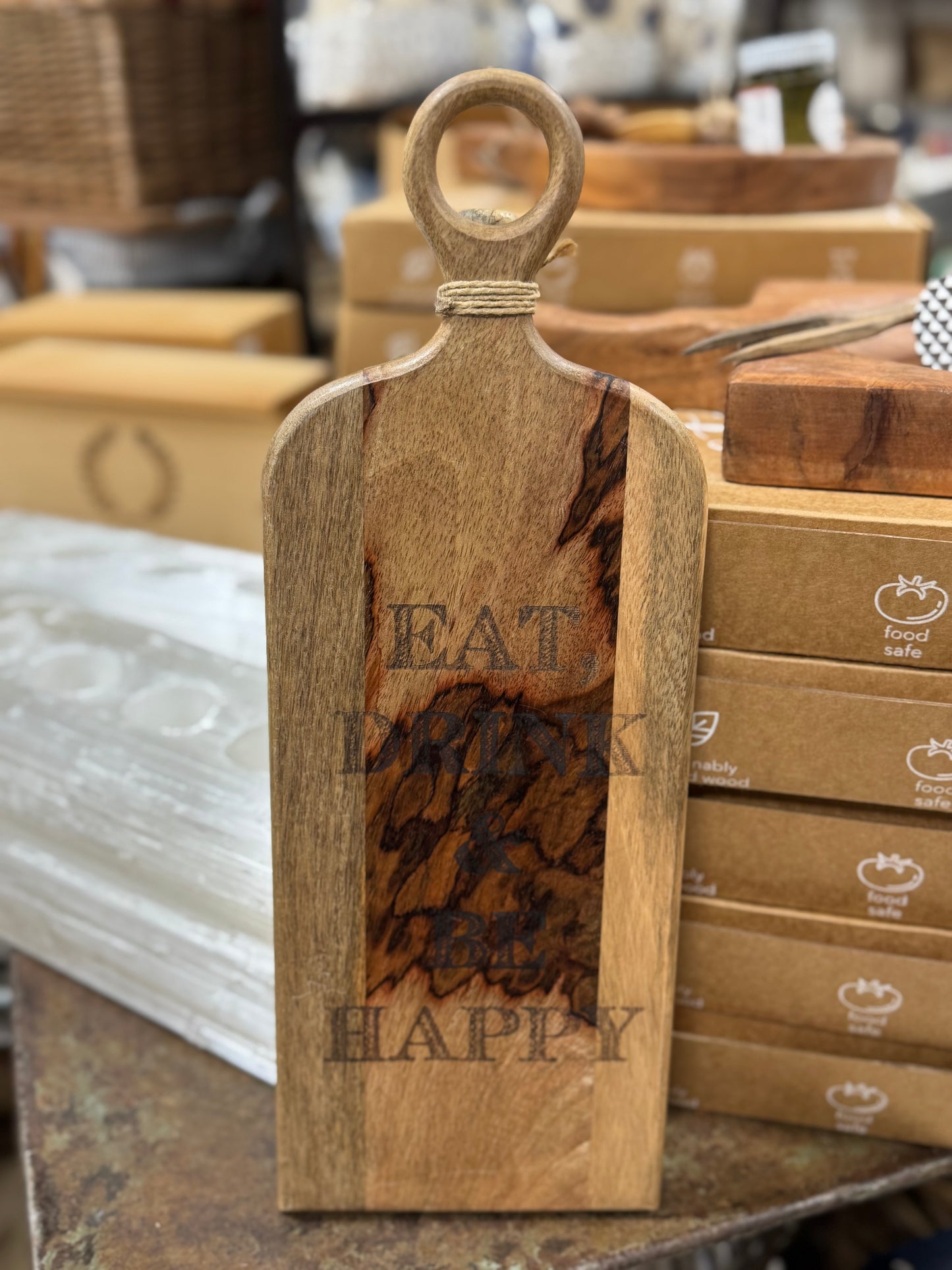Eat, Drink & Be Happy Board & Spreader Set