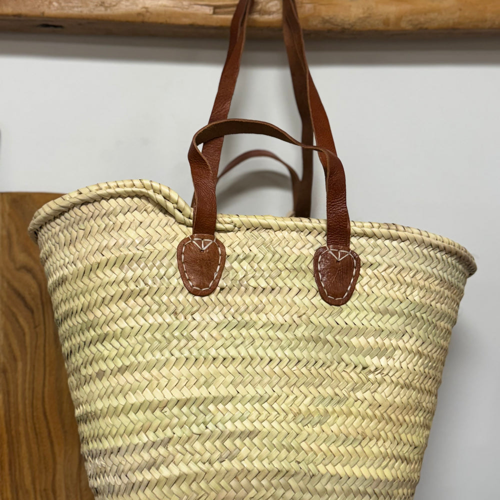 French Market Basket with 2 different handles
