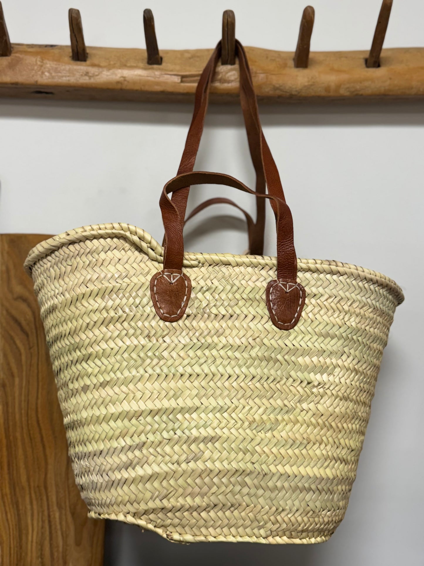 French Market Basket with 2 different handles