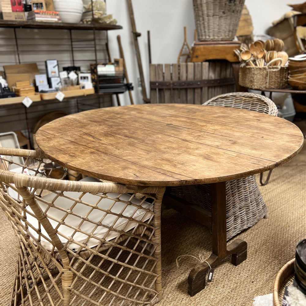 French Poplar Walnut Vendage Table c. 1850's