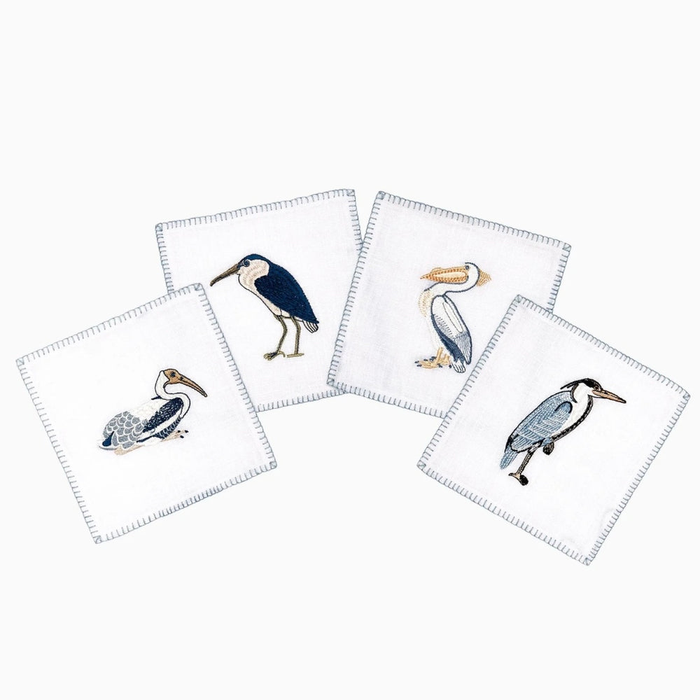 Sea Birds Cocktail Napkins by John Robshaw - An August Georges Favorite! - set of 4