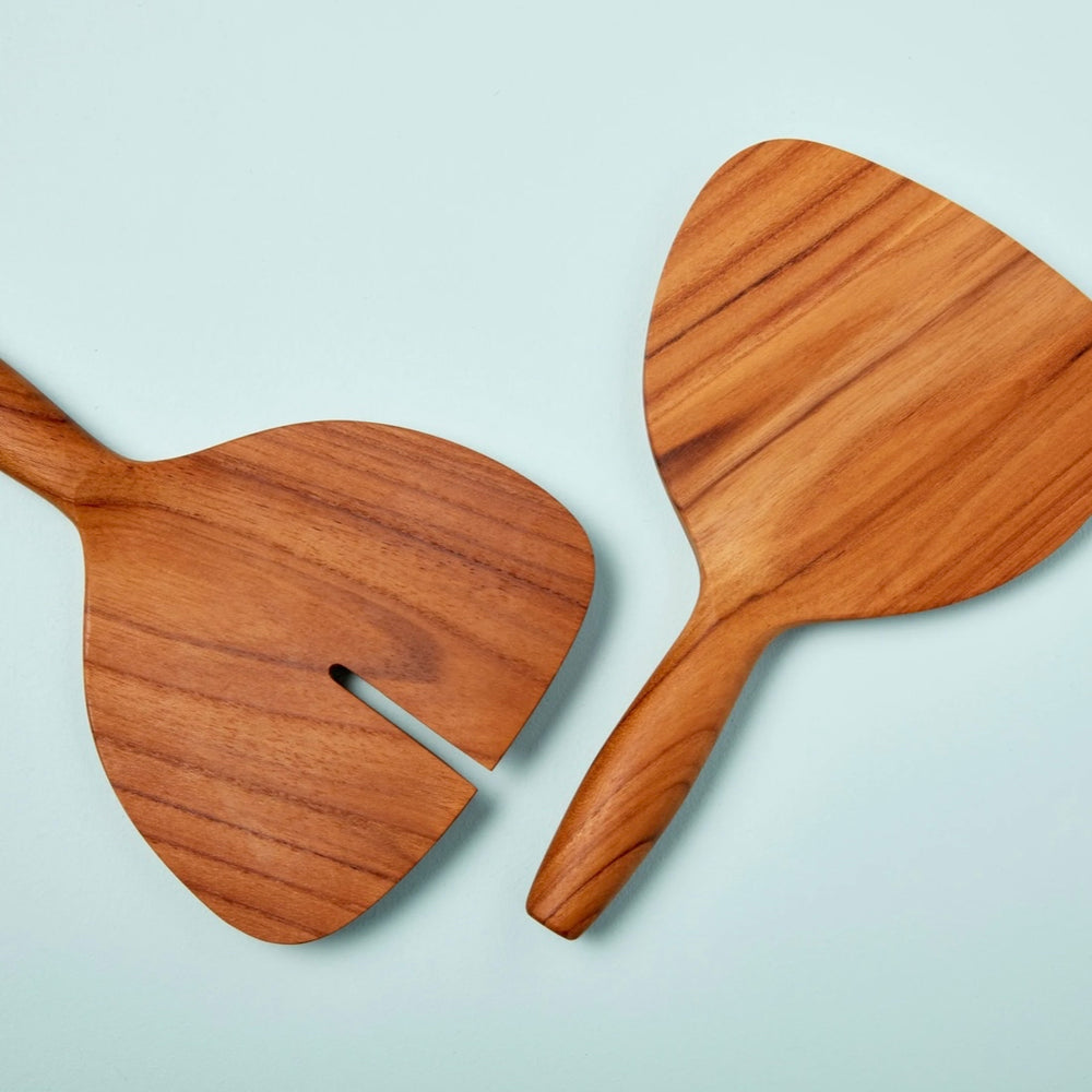 Wide Teak Salad Servers