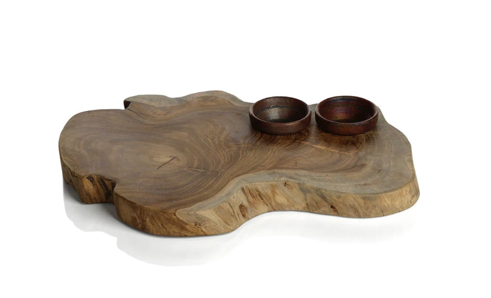 
                      
                        Teak Root Serving Board with Condiment Bowls
                      
                    
