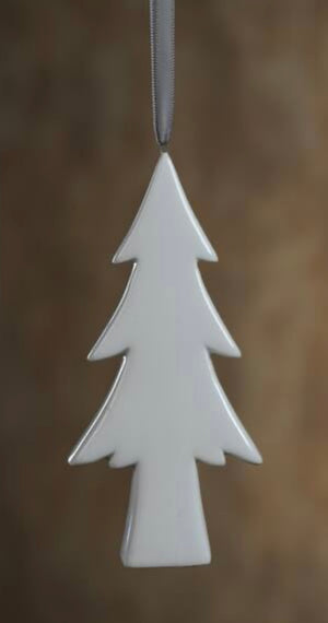 Ceramic White Tree Ornament - 3 styles