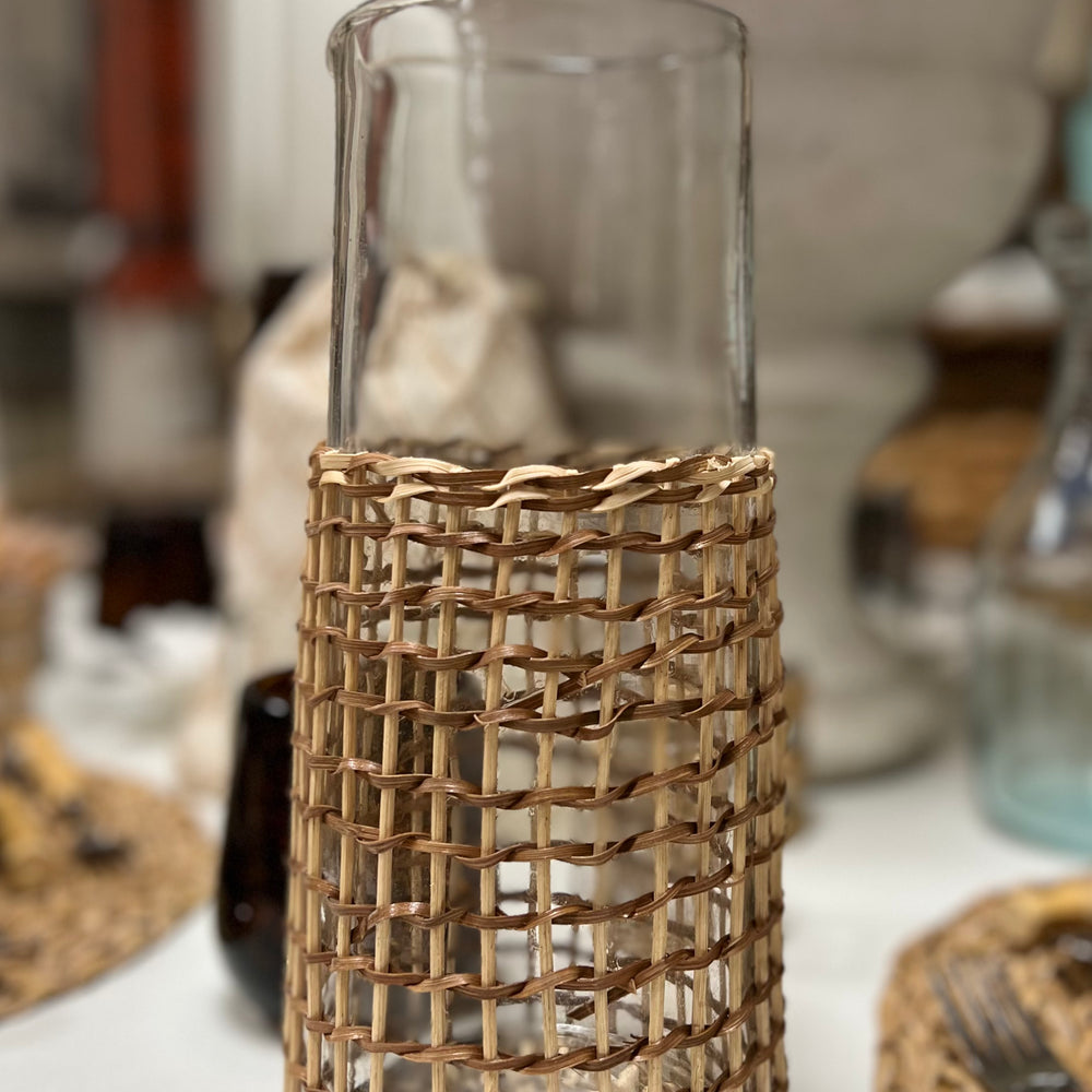 Cane Wrapped Carafe