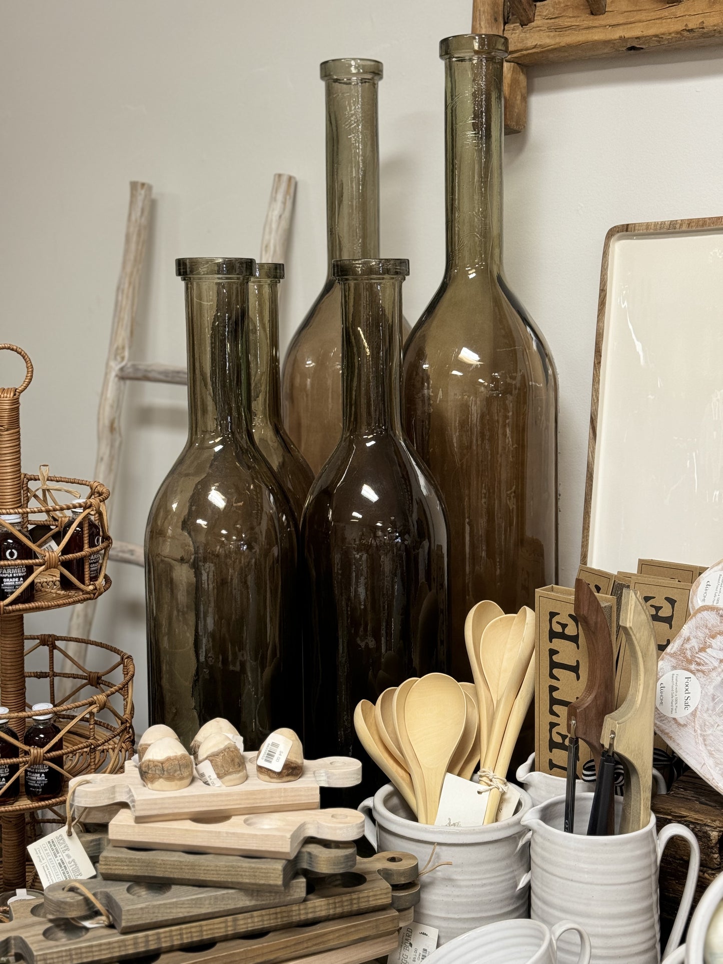 Tall Brown Bottles/Vases