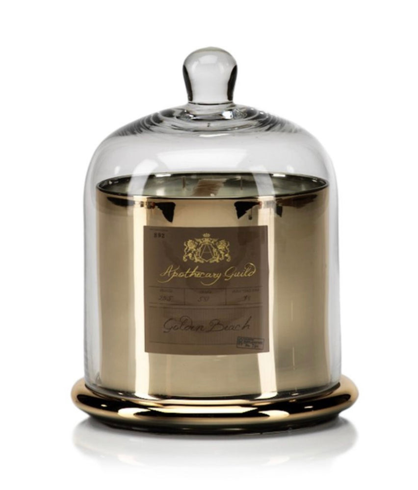 
                      
                        Golden Beach Scented Candle in Glass Jar with Bell Cloche
                      
                    