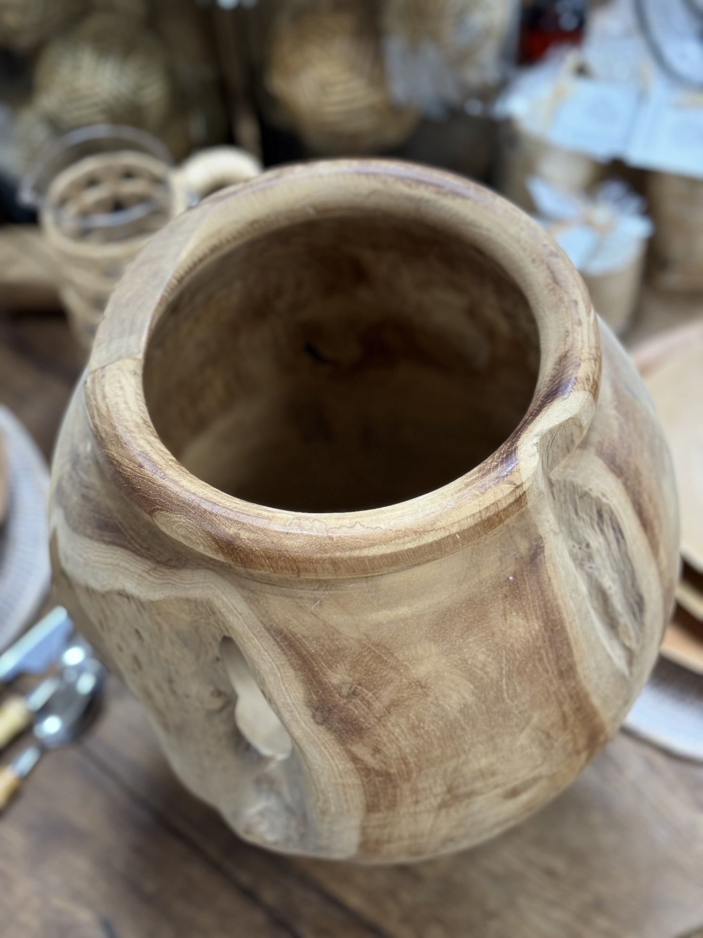 Natural Wood Urn/Vase