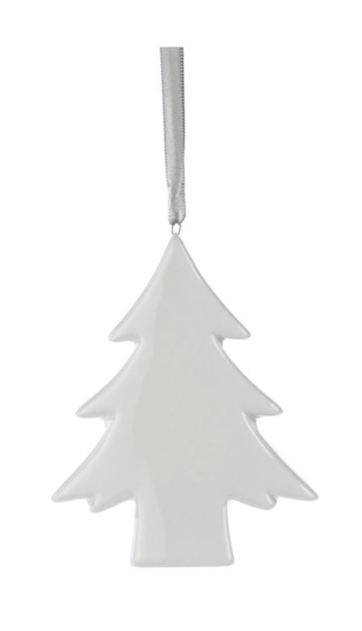 Ceramic White Tree Ornament - 3 styles