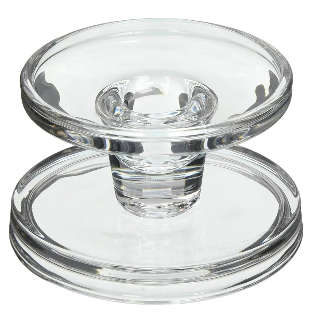 Bobbin Reversible Glass Candleholder