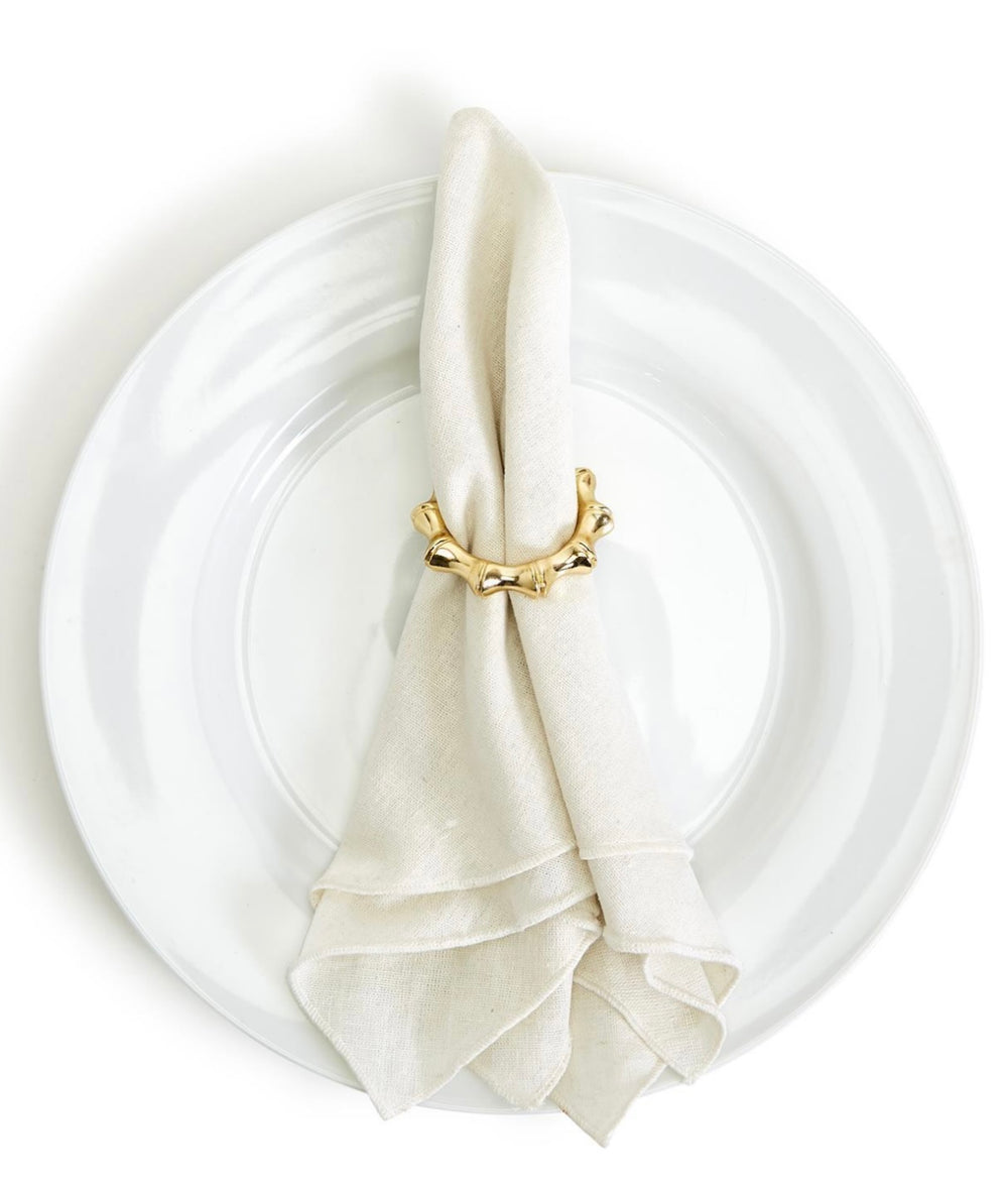 Golden Bamboo Napkin Rings - set of 4