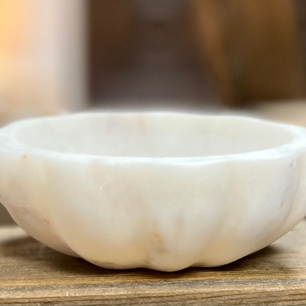 
                      
                        Scalloped Marble Bowl
                      
                    