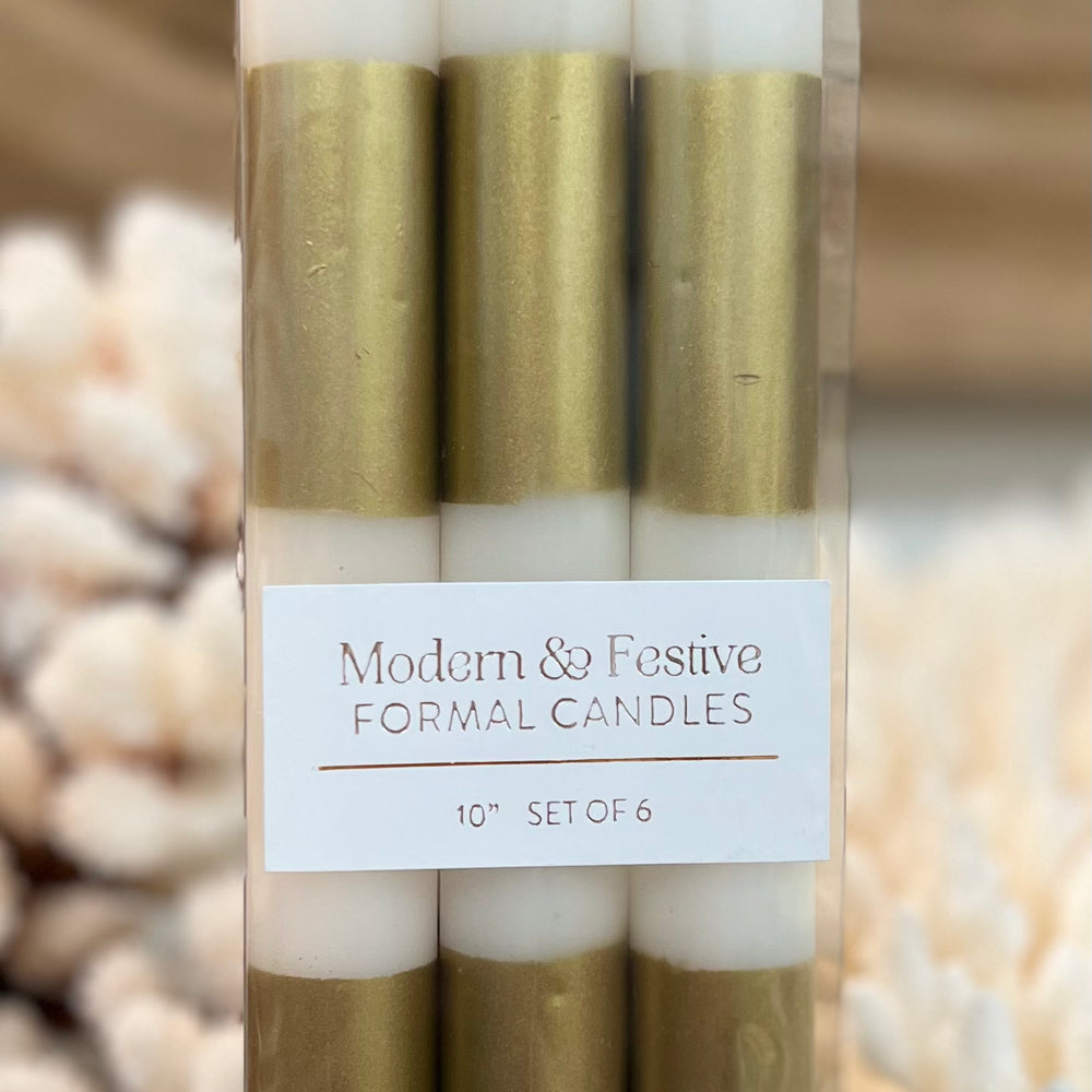 
                      
                        Striped Taper Candles - available in Gold and Silver
                      
                    