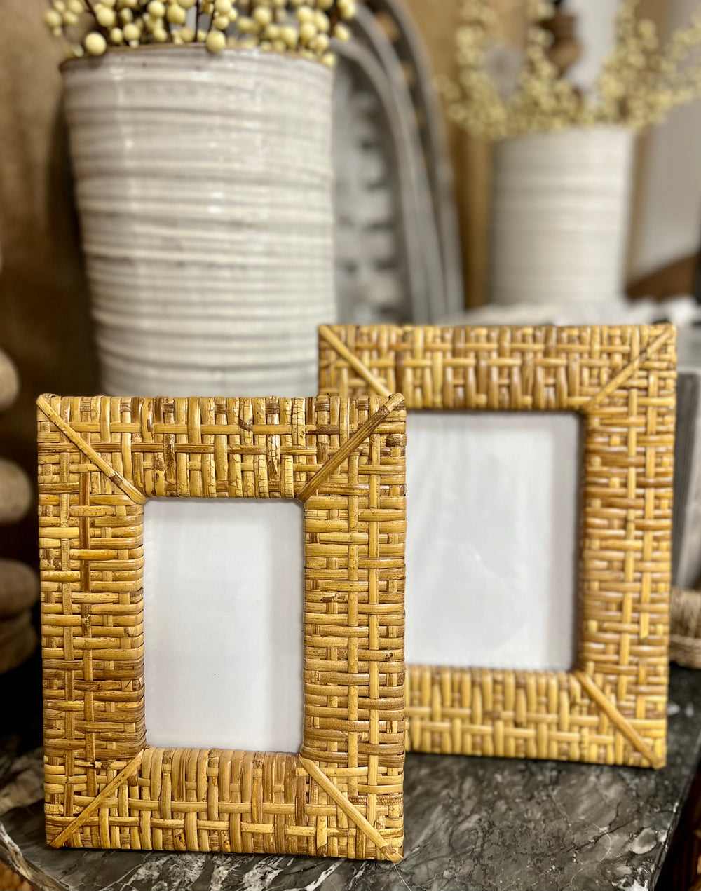 Chic Rattan Photo Frames - 2 sizes