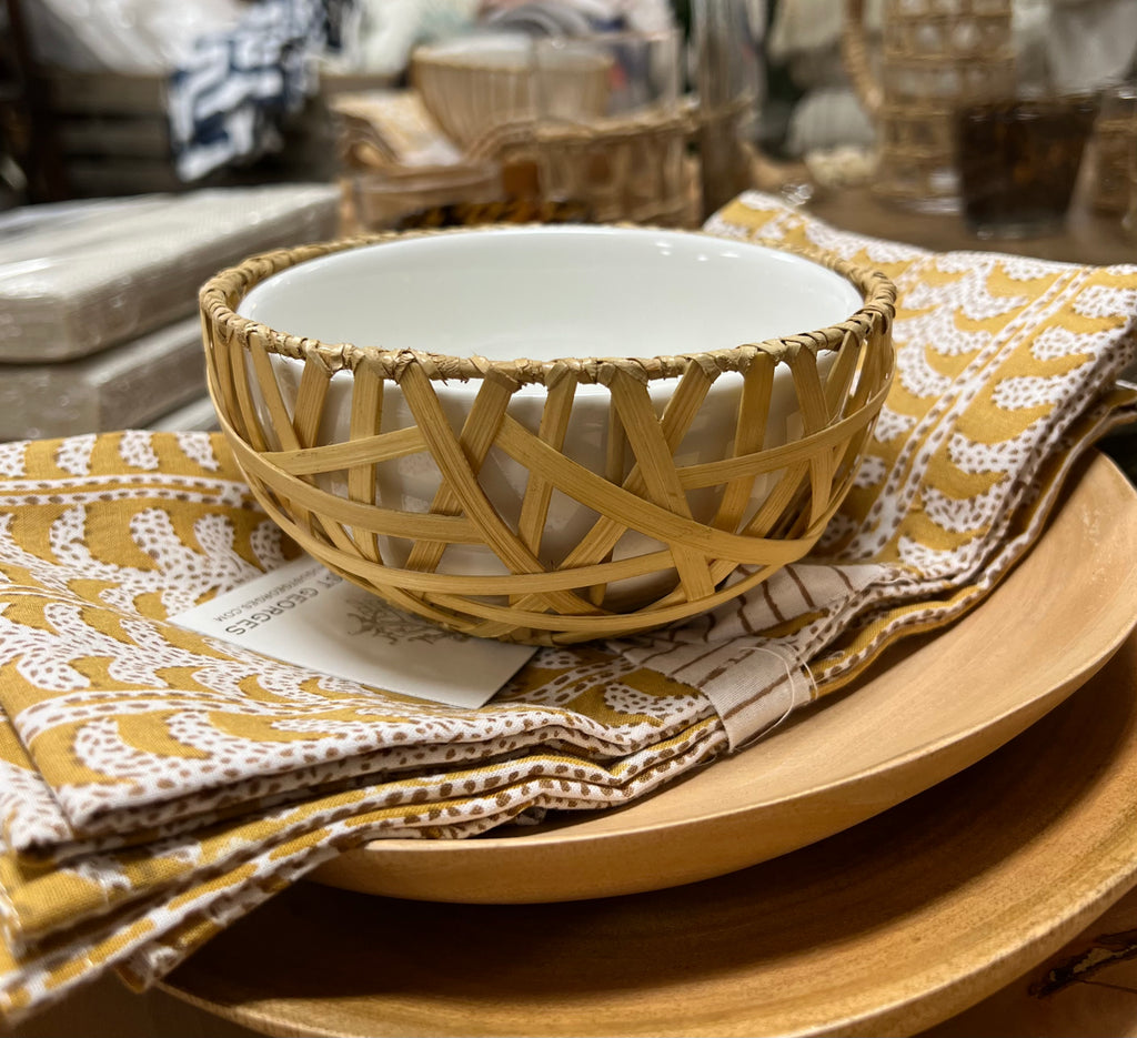 Individual Wicker and Bamboo Condiment Bowl - 3 styles
