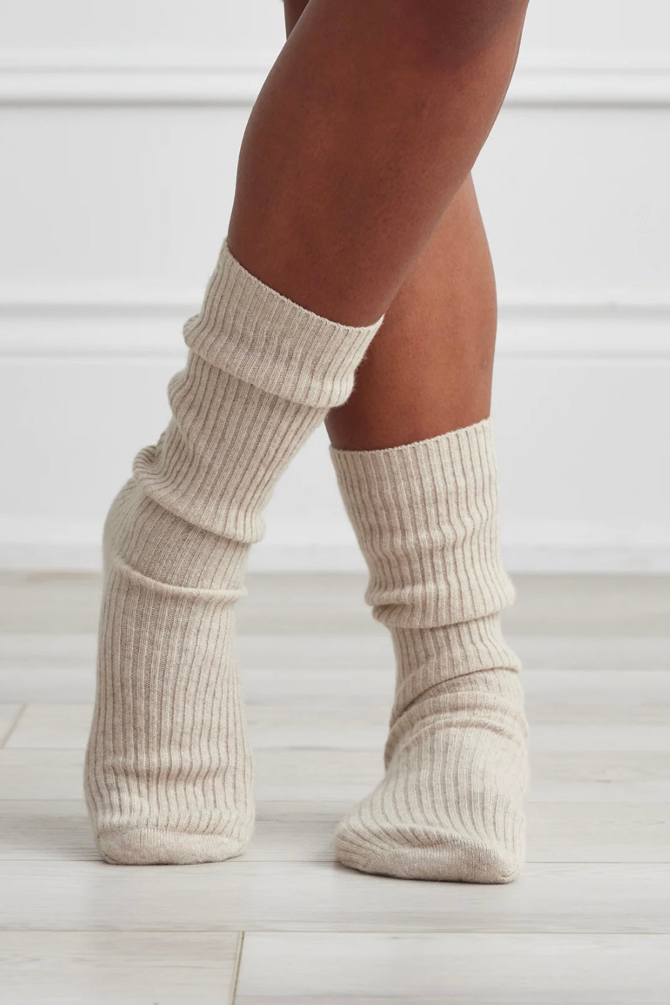 Cashmere Sleep Socks - Champagne