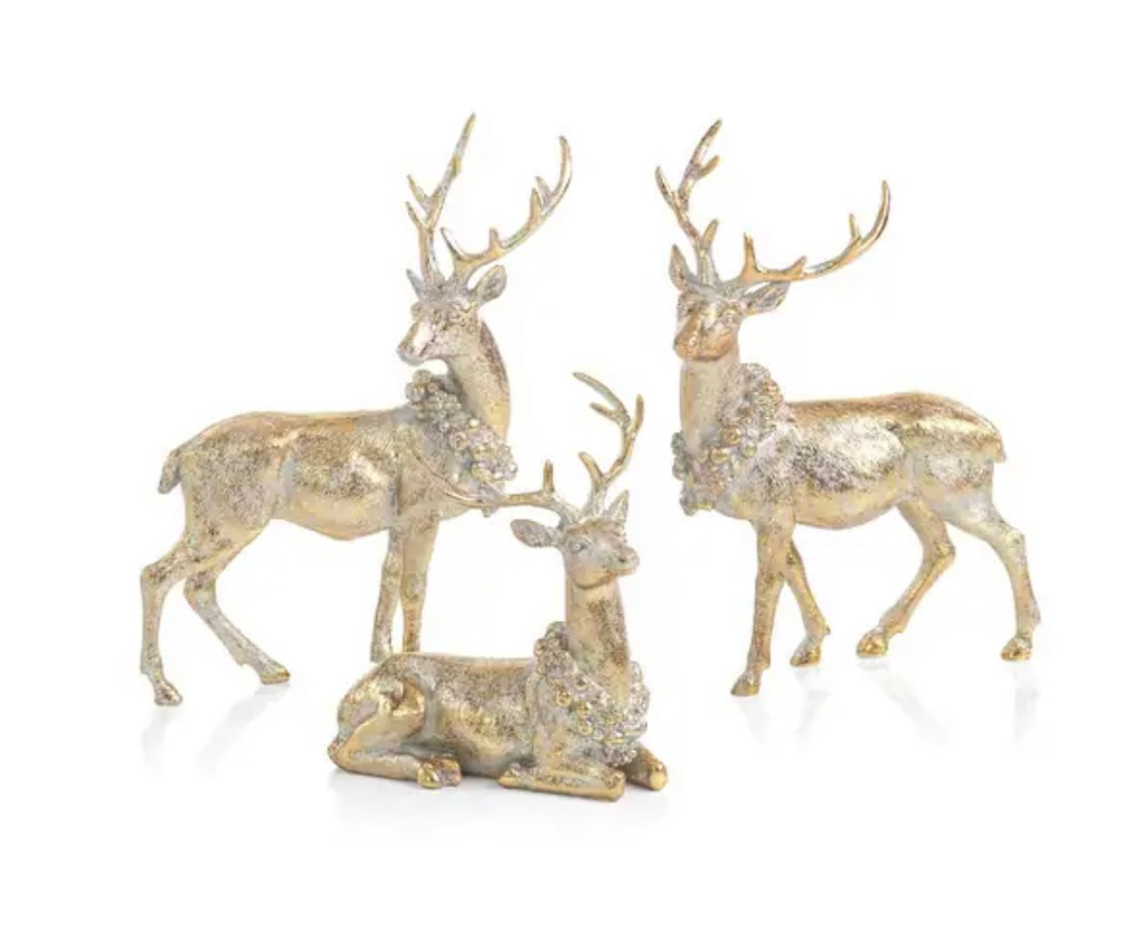 Festive Holiday Deer with Ornamental Wreaths - 3 styles