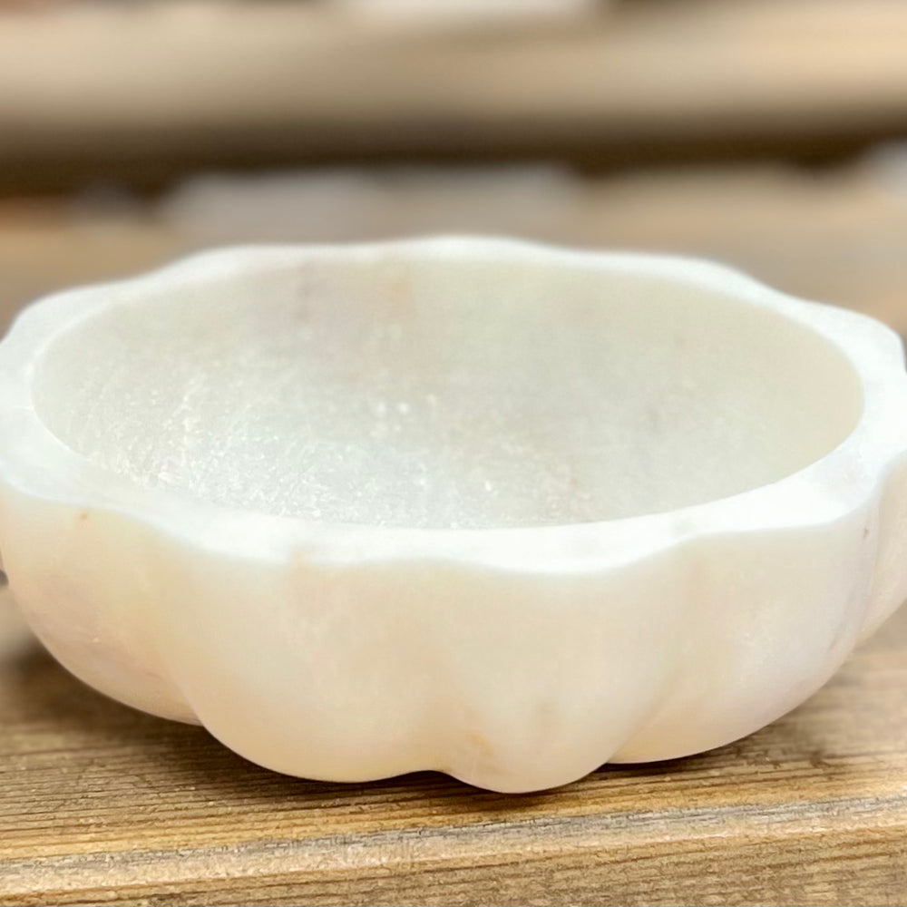 
                      
                        Scalloped Marble Bowl
                      
                    