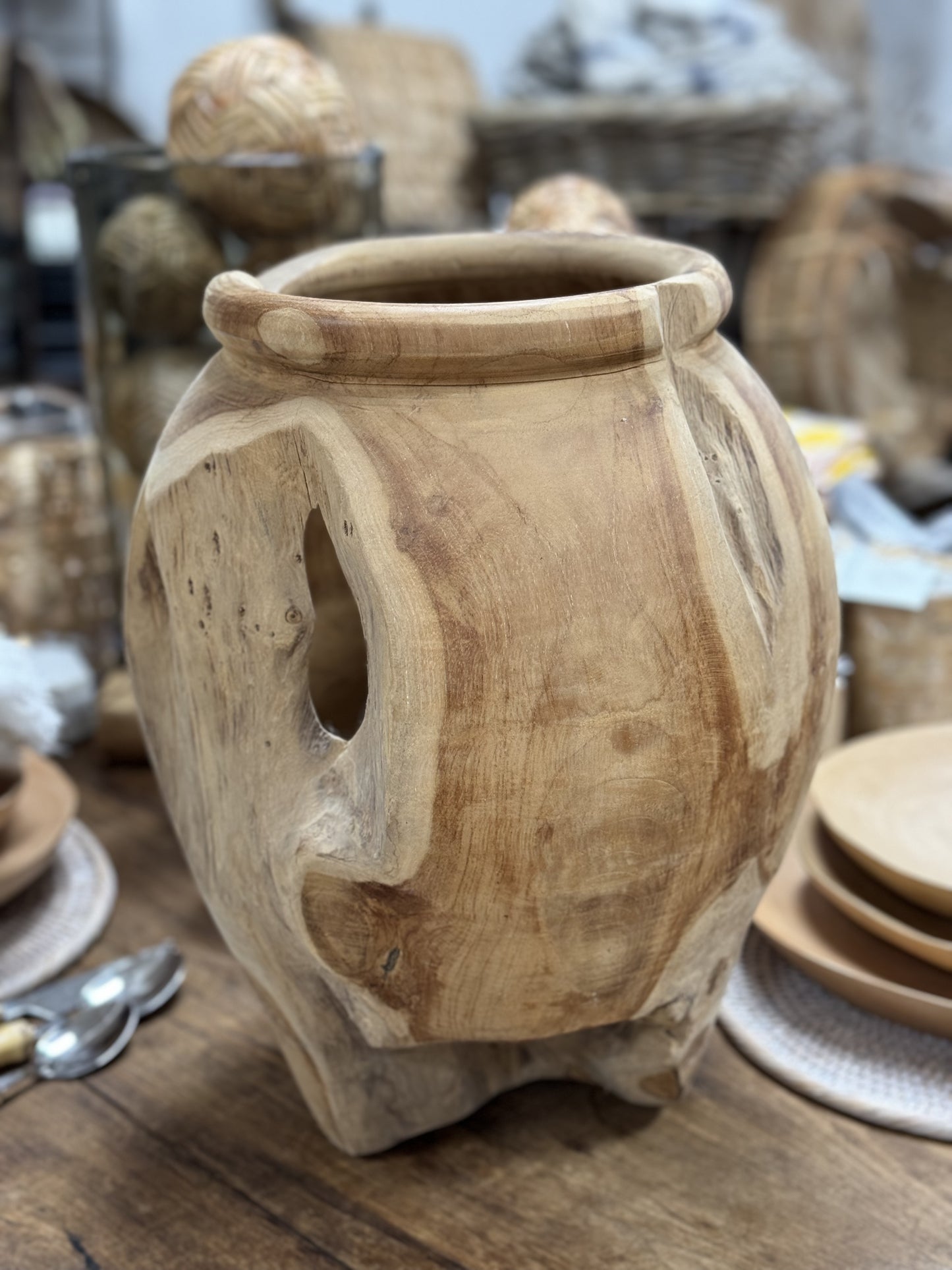 Natural Wood Urn/Vase